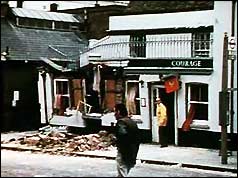 The Horse and Groom pub - damage to the bar area was extensive